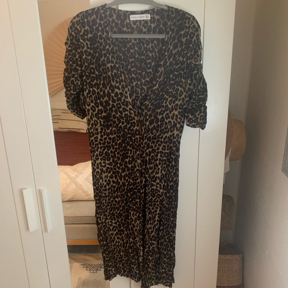 Cheetah rap/button up dress